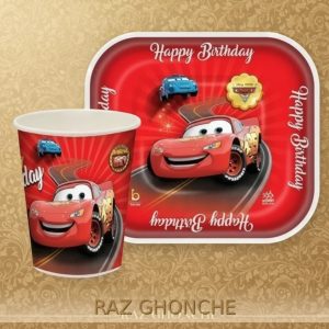 Disney Cars birthday theme plates and cups set