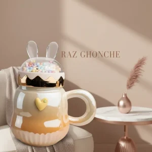snow lid rabbit design mug