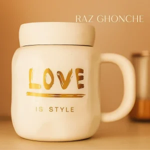 fantasy ceramic mug with mirror lid